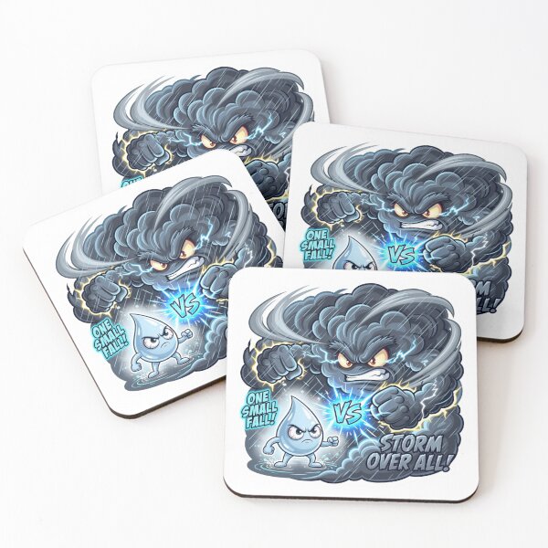 Item preview, Raindrop Versus Thunderstorm Scale Weather Sticker designed and sold by Imaginarium of Chaos falcon88 .