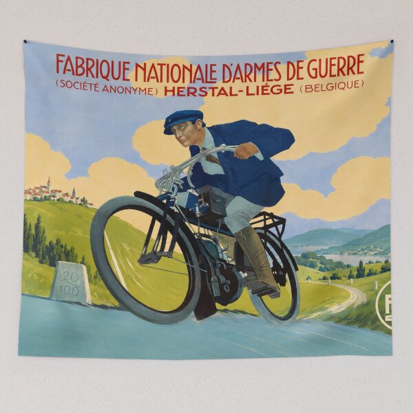 Item preview, Vintage Motorcycle Wall Art, Fabrique Nationale Poster, Marcello Dudovich Vintage Travel Art designed and sold by RickE.
