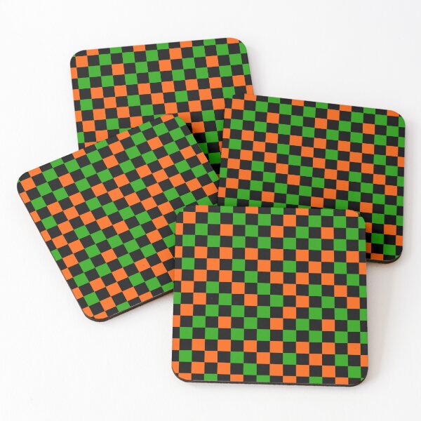 Item preview, Orange Green and Black Checkered Design   designed and sold by PatternTitan.