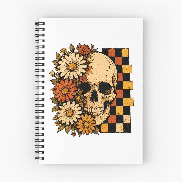 Item preview, Spooky Checkerboard Daisy Skull Gothic Autumn Aesthetic designed and sold by chattsuede.