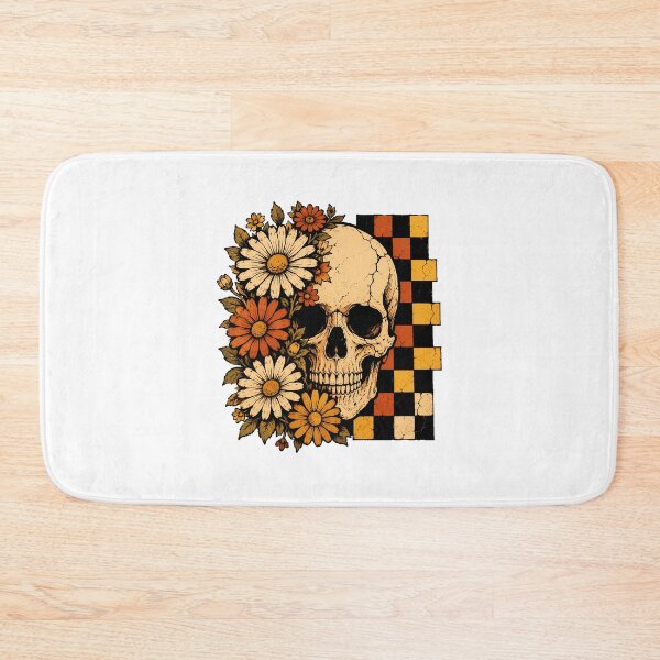 Item preview, Spooky Checkerboard Daisy Skull Gothic Autumn Aesthetic designed and sold by chattsuede.