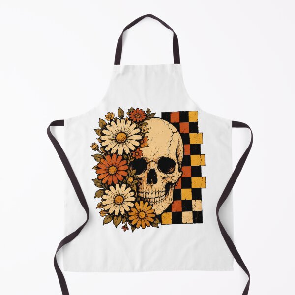 Item preview, Spooky Checkerboard Daisy Skull Gothic Autumn Aesthetic designed and sold by chattsuede.