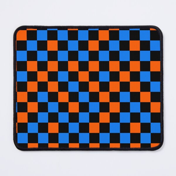 Item preview, Orange Blue and Black Checkered Design designed and sold by PatternTitan.