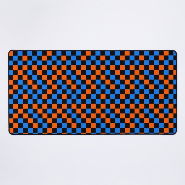 Item preview, Orange Blue and Black Checkered Design   designed and sold by PatternTitan.