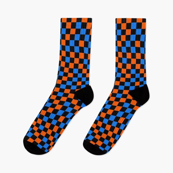 Item preview, Orange Blue and Black Checkered Design   designed and sold by PatternTitan.
