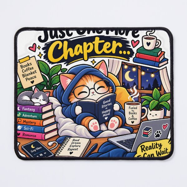 Item preview, Just One More Chapter Cozy Cat Book Lover Sticker designed and sold by GenZStickerHub1.