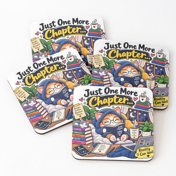 Item preview, Just One More Chapter Cozy Cat Book Lover Sticker designed and sold by GenZStickerHub1.