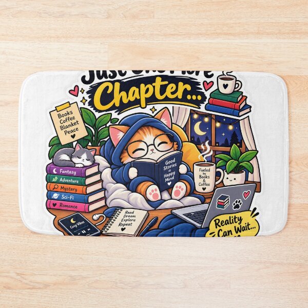 Item preview, Just One More Chapter Cozy Cat Book Lover Sticker designed and sold by GenZStickerHub1.