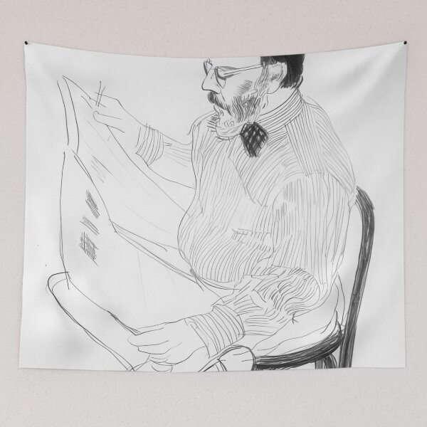 Item preview, David Hockney -  Henry Reading The Newspaper - Signed Print by David Hockney undefinedr designed and sold by LILLIANSTRANGEy.
