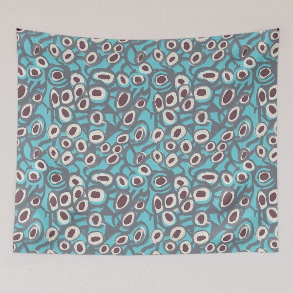 Item preview, Teal Retro Circle Pattern - Abstract Mid Century Modern Print designed and sold by CaramelCo.