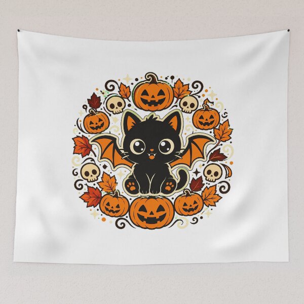 Item preview, Spooky Cat Pumpkin Halloween Black Cat designed and sold by chattsuede.
