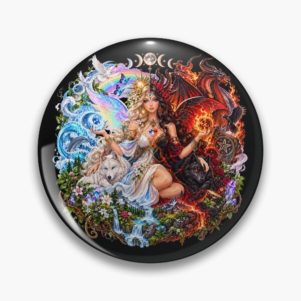 Item preview, Goddess of All Elements – Divine Balance of Light and Darkness designed and sold by TroviTutto.