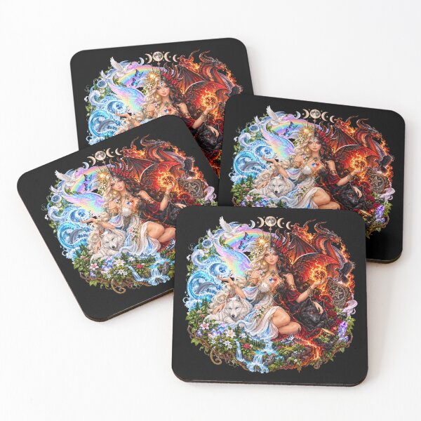 Item preview, Goddess of All Elements – Divine Balance of Light and Darkness designed and sold by TroviTutto.