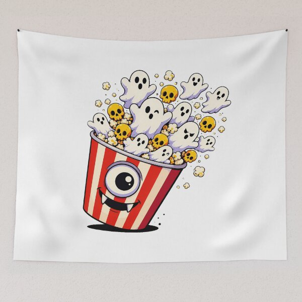 Item preview, Halloween Monster Popcorn Bucket Spooky Cinema Ghost designed and sold by chattsuede.
