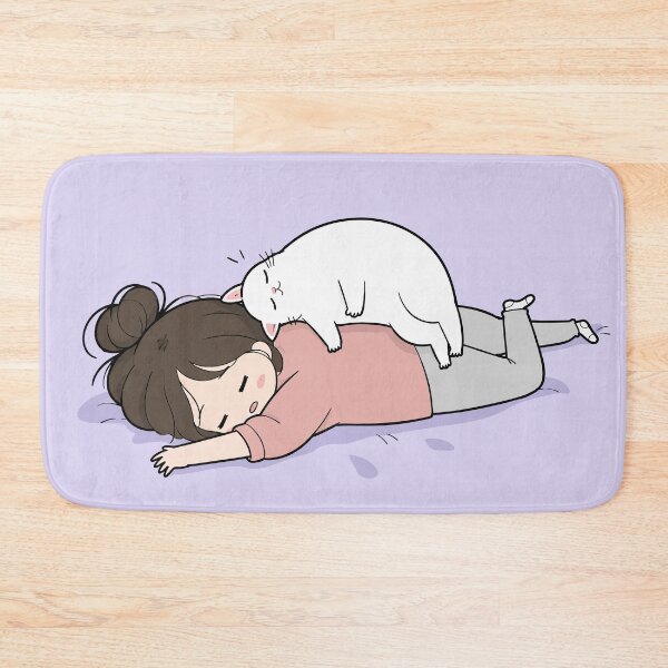 Item preview, If You Love Me Let Me Sleep Funny Girl And White Cat Graphic Art designed and sold by The Upside Down.