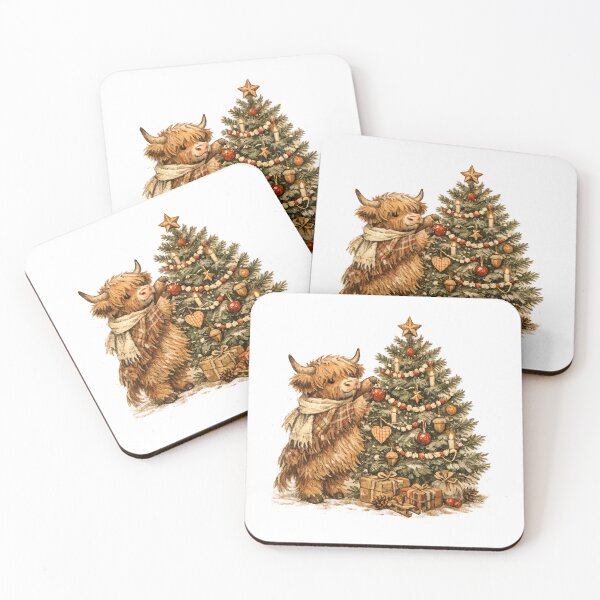 Item preview, Highland Cow Decorating Cozy Christmas Tree Farmhouse Gift designed and sold by Artycom.