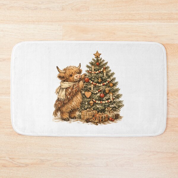 Item preview, Highland Cow Decorating Cozy Christmas Tree Farmhouse Gift designed and sold by Artycom.