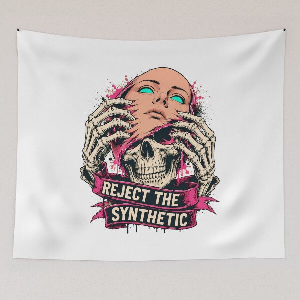 Item preview, Reject The Synthetic Skull Dark Dystopian Horror designed and sold by chattsuede.