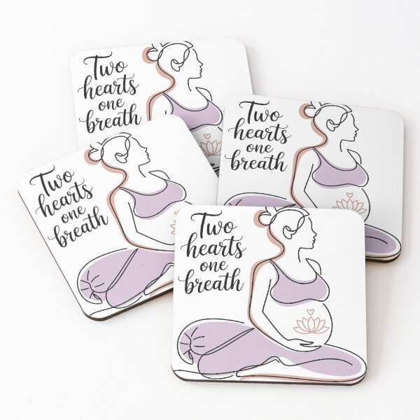 Item preview, Two Hearts One Breath Prenatal Yoga Line Art designed and sold by 108stillness.