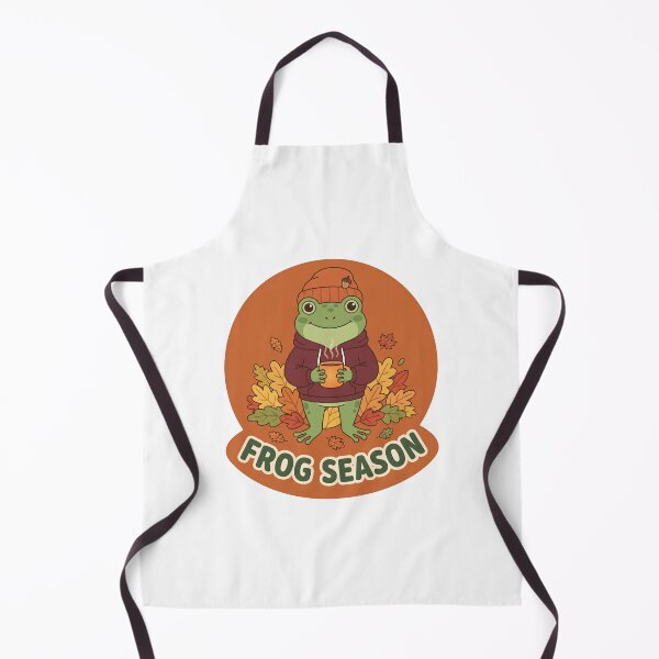 Item preview, Cozy Frog Season - Cute Fall Leaves & Hot Coffee Lover. designed and sold by MyHappyArtShop.