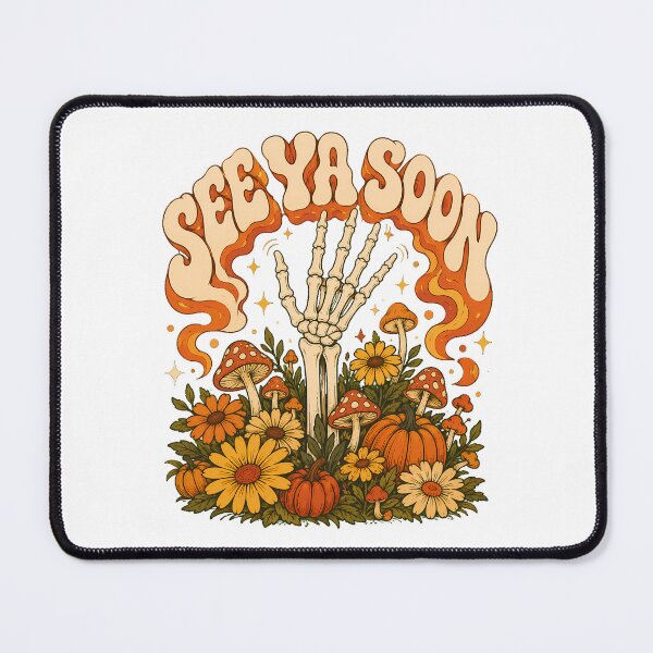 Item preview, Groovy Skeleton Hand Floral Autumn Skull Halloween designed and sold by chattsuede.