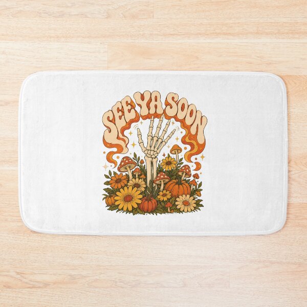 Item preview, Groovy Skeleton Hand Floral Autumn Skull Halloween designed and sold by chattsuede.