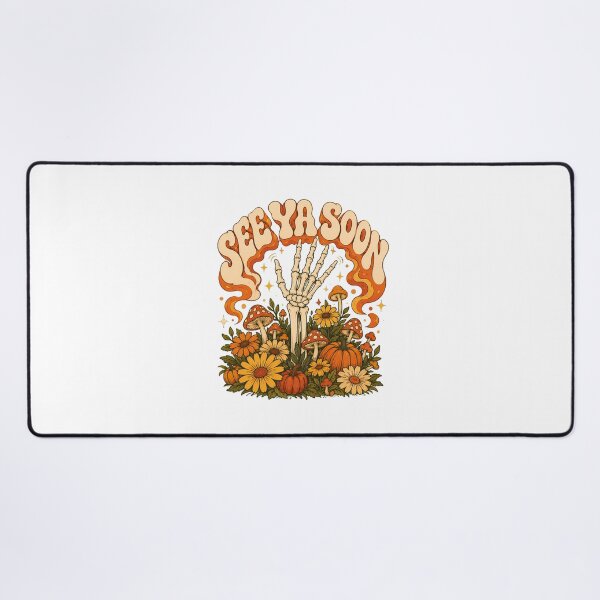 Item preview, Groovy Skeleton Hand Floral Autumn Skull Halloween designed and sold by chattsuede.