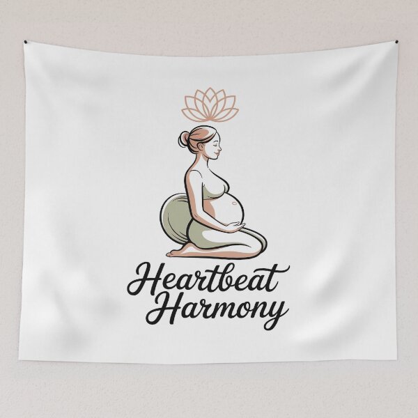 Item preview, Heartbeat Harmony Sage Green Prenatal Yoga Art designed and sold by 108stillness.