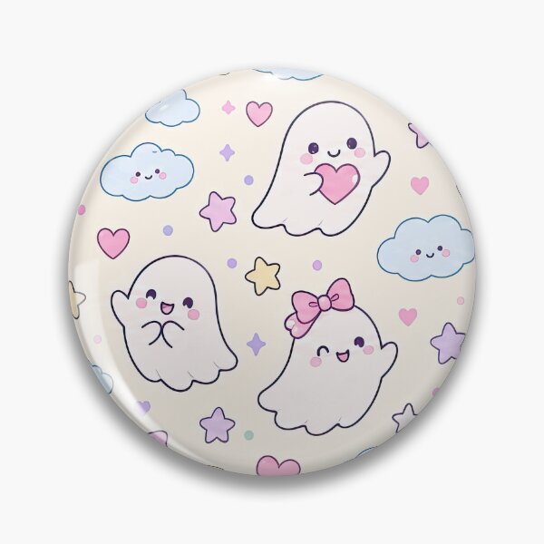Artikelvorschau, Kawaii-freundliches Geistermuster entworfen und verkauft von Soft Berry Studio.