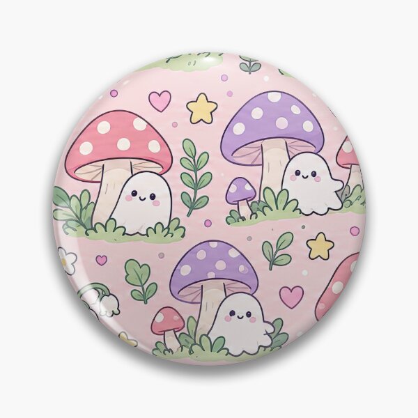 Item preview, Kawaii Mushroom Ghost Pattern designed and sold by Soft Berry Studio.