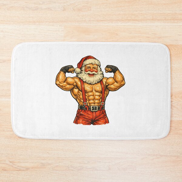 Item preview, Funny Vintage Santa Claus Bodybuilder Retro 1950s Christmas Gift designed and sold by Artycom.