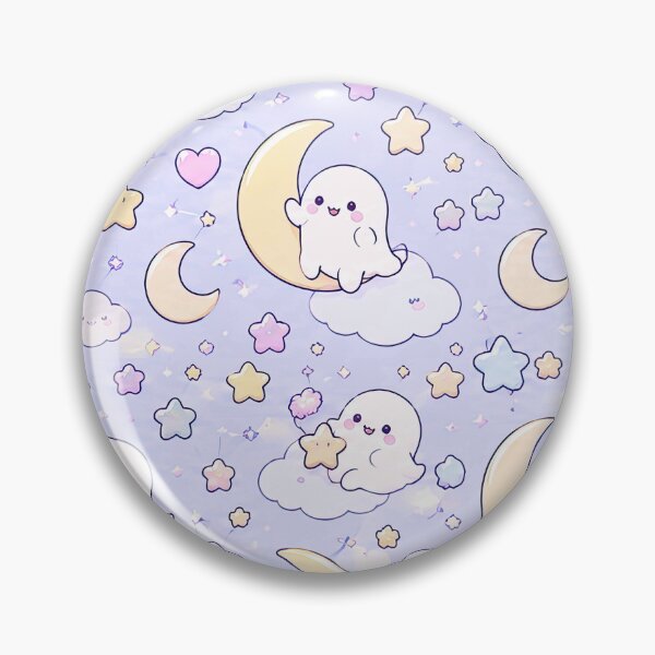 Artikelvorschau, Kawaii Mondgeist-Muster entworfen und verkauft von Soft Berry Studio.