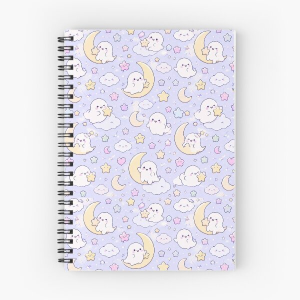 Item preview, Kawaii Moon Ghost Pattern designed and sold by Soft Berry Studio.