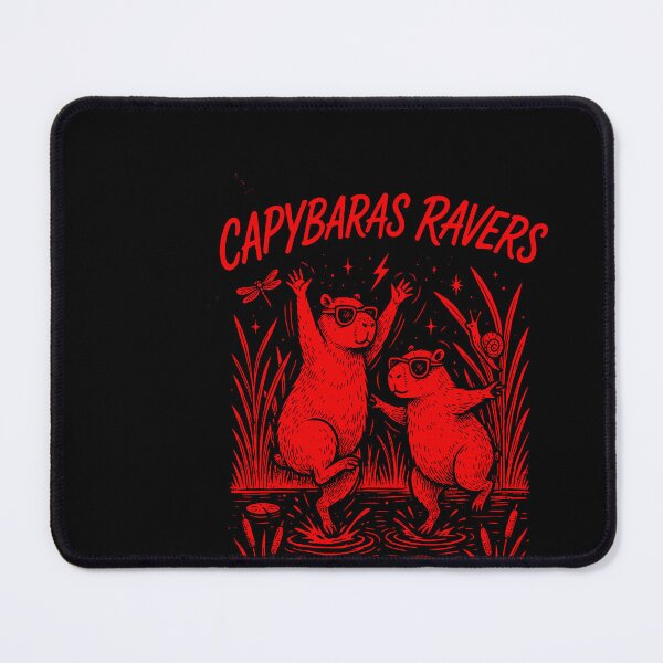 Item preview, Swamp Ravers Dancing capybaras – Funny Electronic Music Festival Design designed and sold by paulo silveira.