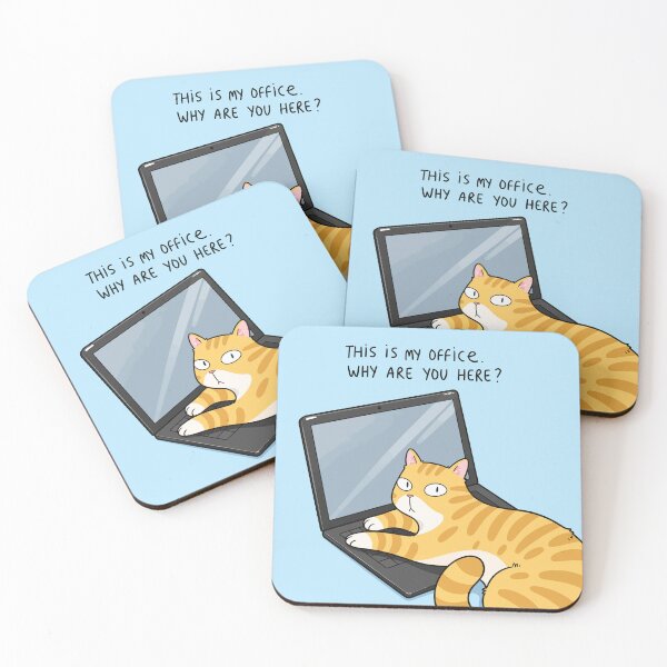 Item preview, This Is My Office Why Are You Here Funny Orange Cat Laptop WFH Graphic Art designed and sold by The Upside Down.