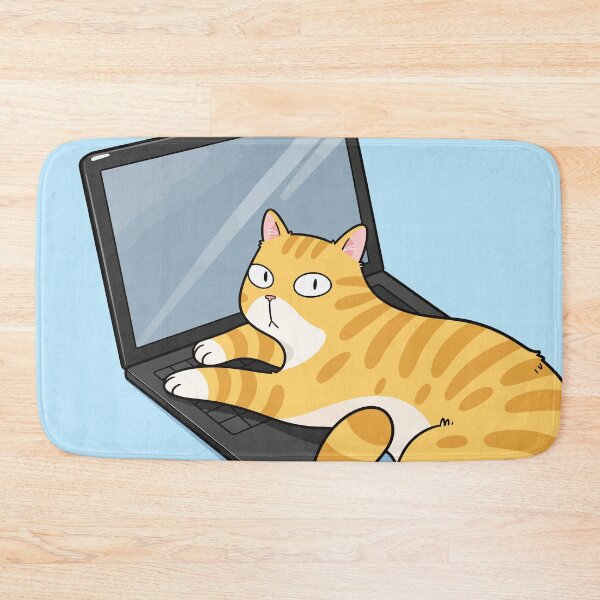 Item preview, This Is My Office Why Are You Here Funny Orange Cat Laptop WFH Graphic Art designed and sold by The Upside Down.