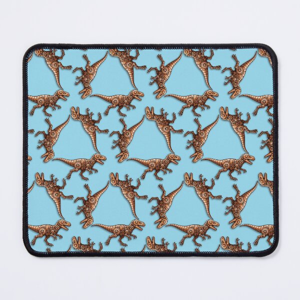 Item preview, Clockwork Triplicate - Repeating Robot Mongo - Blue designed and sold by QuiltPaperScissors.