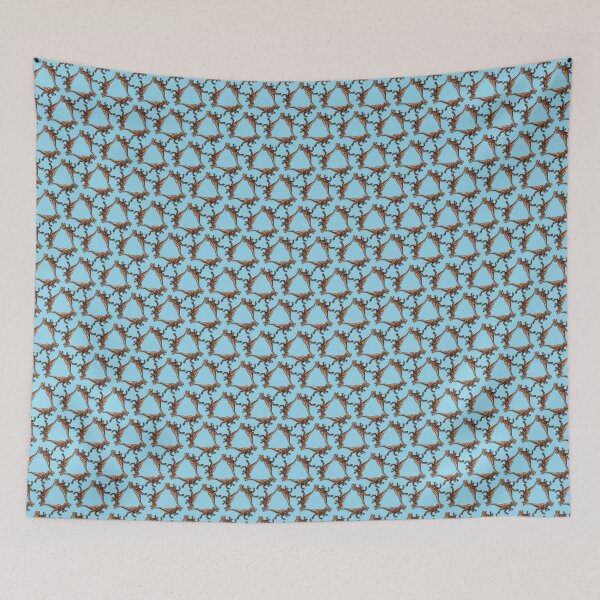 Item preview, Clockwork Triplicate - Repeating Robot Mongo - Blue designed and sold by QuiltPaperScissors.