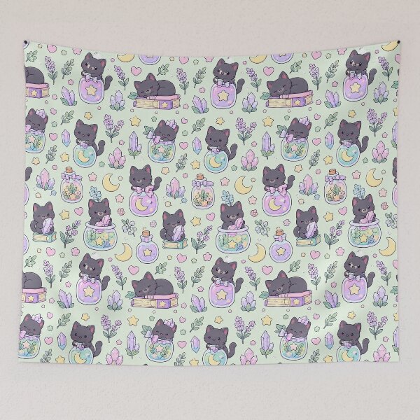Item preview, Kawaii Spooky Friends Mix Pattern designed and sold by Soft Berry Studio.