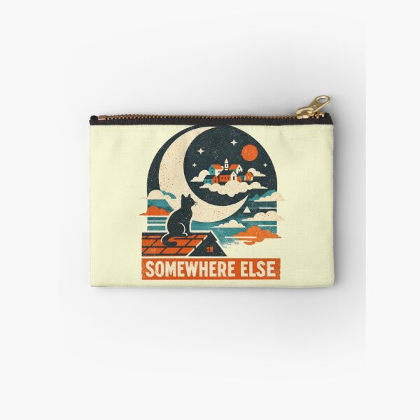Item preview, Somewhere Else – Dreamy Cat Moon Village Illustration designed and sold by Dogandesighn.