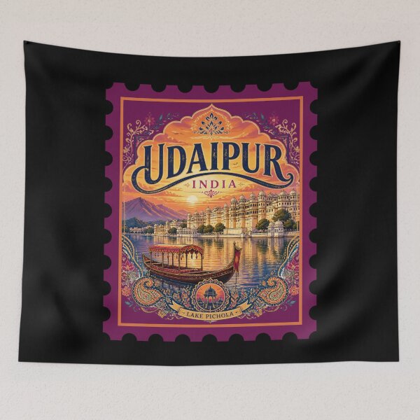 Item preview,  Udaipur Rajasthan India Travel Souvenir | City of Lakes Heritage & Lake Pchola Graphicver 1 designed and sold by mndesignworx.