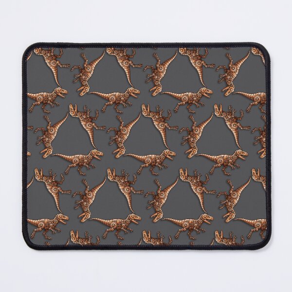 Item preview, Clockwork Triplicate - Repeating Robot Mongo - Charcoal designed and sold by QuiltPaperScissors.