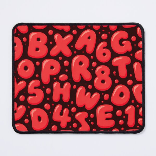 Item preview, Red 3D Alphabet & Numbers – Bold Bubble Letter Pattern designed and sold by IMuDesigner.