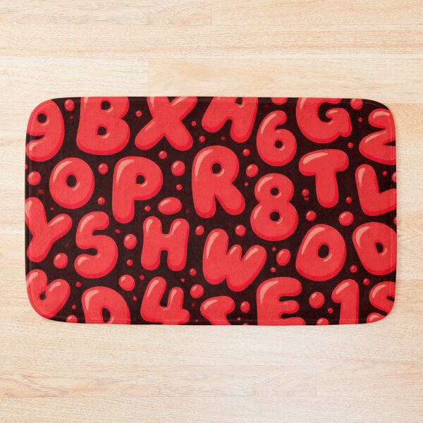 Item preview, Red 3D Alphabet & Numbers – Bold Bubble Letter Pattern designed and sold by IMuDesigner.