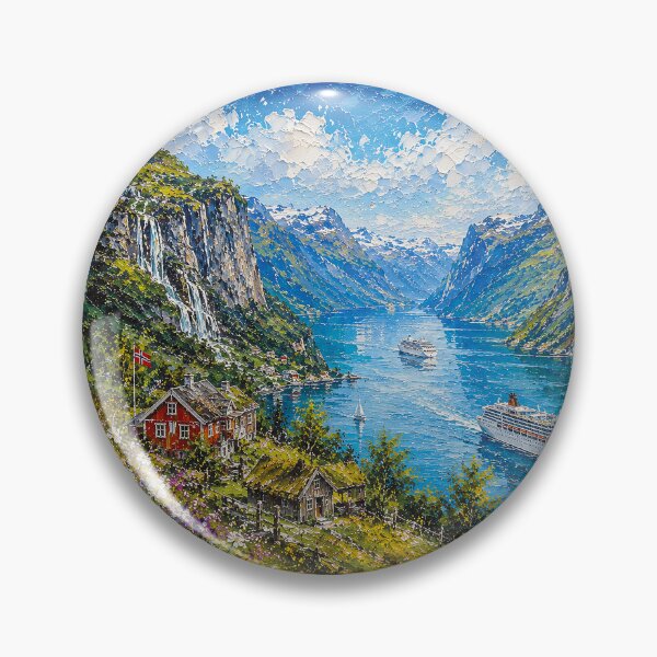 Item preview, Sognefjord in Norway painting. designed and sold by GalleryKauffeld.