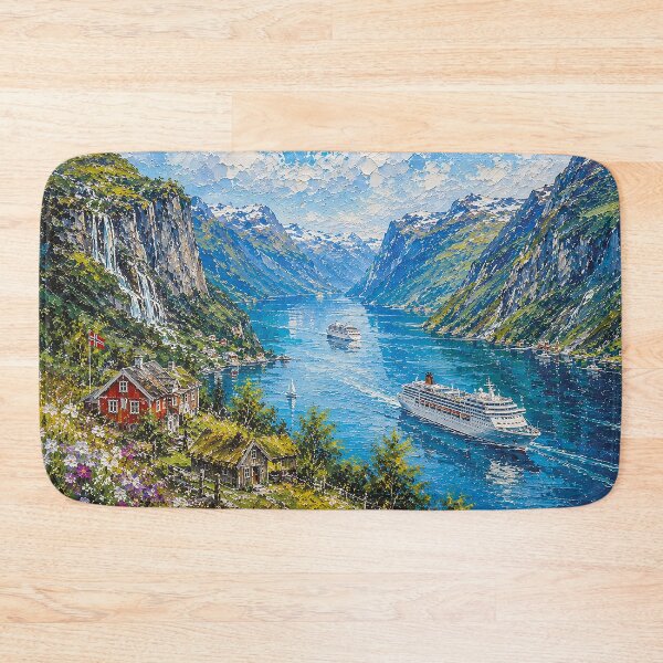 Item preview, Sognefjord in Norway painting. designed and sold by GalleryKauffeld.