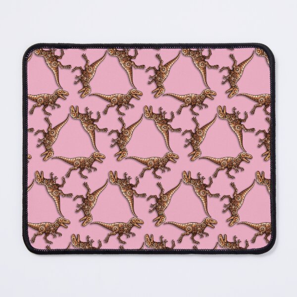 Item preview, Clockwork Triplicate - Repeating Robot Mongo - Pink designed and sold by QuiltPaperScissors.