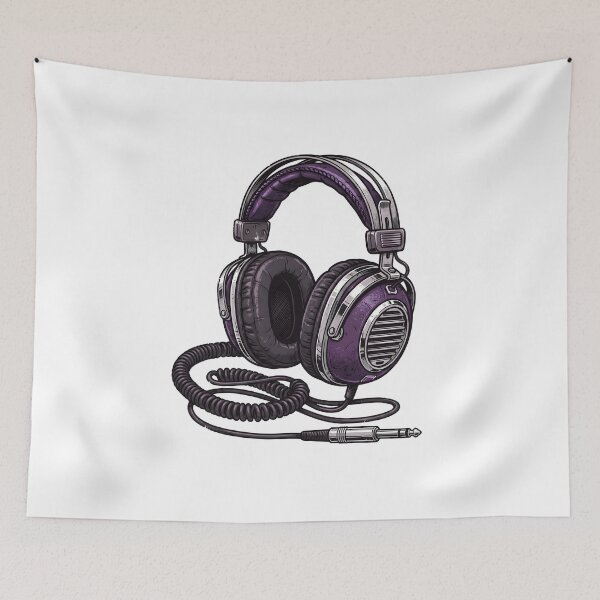 Item preview, cool purple headphones designed and sold by Rockveil Co..