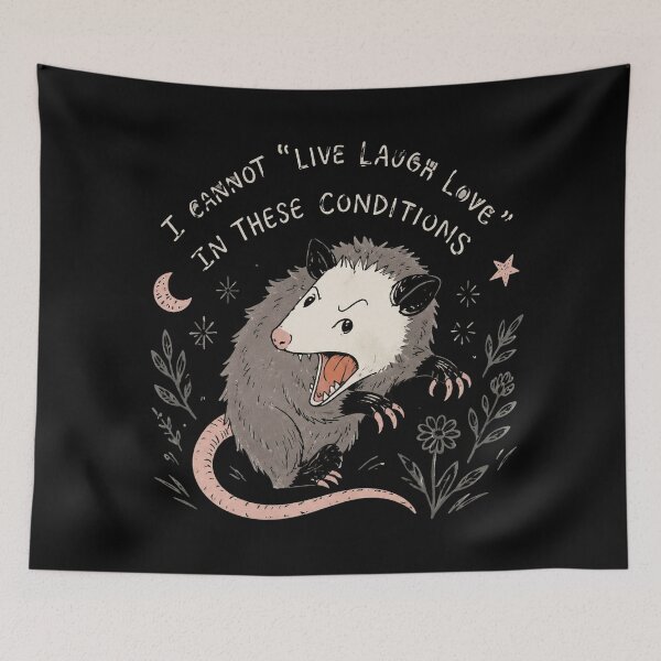 Item preview, Opossum Live Laugh Love Retro designed and sold by Emilyphilipp.