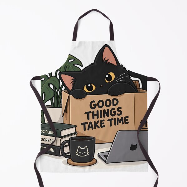 Item preview, Good Things Take Time Black Cat Box Sticker designed and sold by GenZStickerHub1.